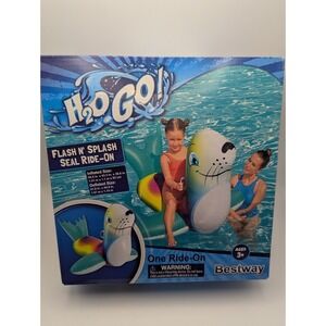 Bestway H2OGO Flash N Splash Seal Ride-On Inflatable Pool Float Toy Ages 3+ New